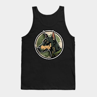 Doberman Camouflage Motif Tank Top